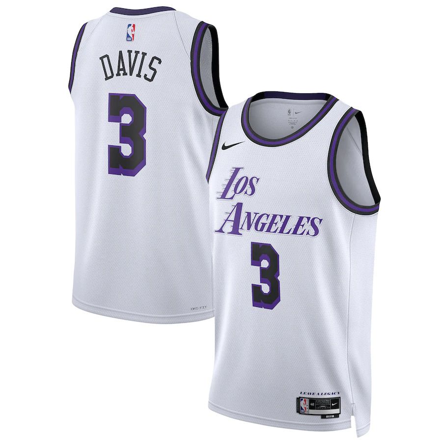 Men Los Angeles Lakers #3 Anthony Davis Nike White City Edition 2022-23 Swingman NBA Jersey